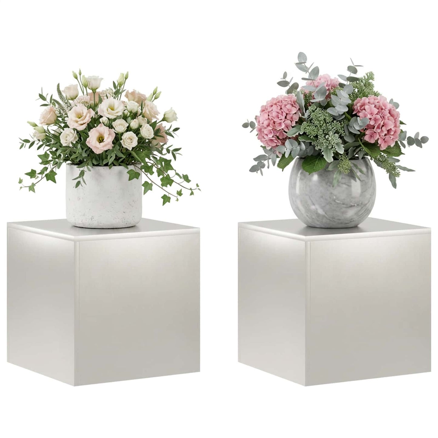 Planteholder 2 pcs Sølv 40 x 40 x 40 cm Stål