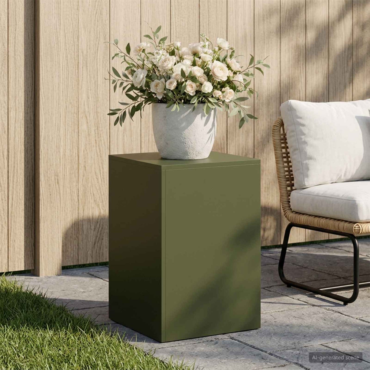 Planteholder Olivengrøn 40 x 40 x 60 cm Cortenstål