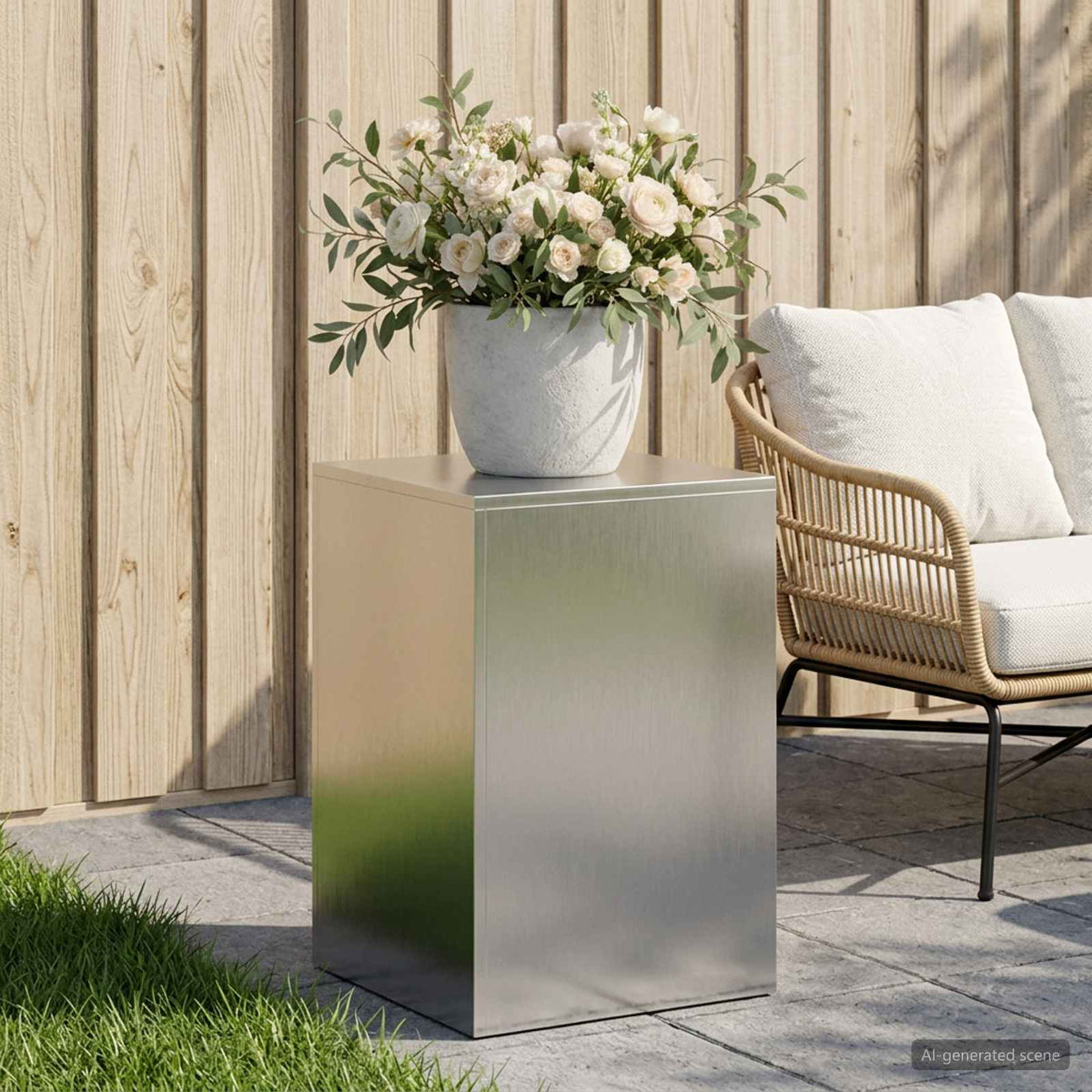 Planteholder Sølv 40 x 40 x 60 cm Stål