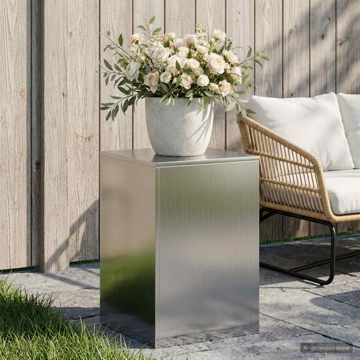 Planteholder Sølv 40 x 40 x 60 cm Stål