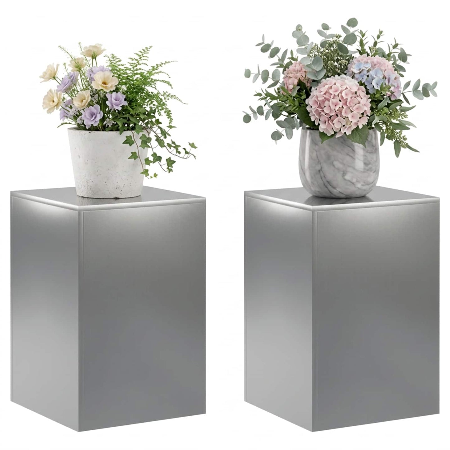 Planteholder 2 pcs Sølv 40 x 40 x 60 cm Rustfrit stål
