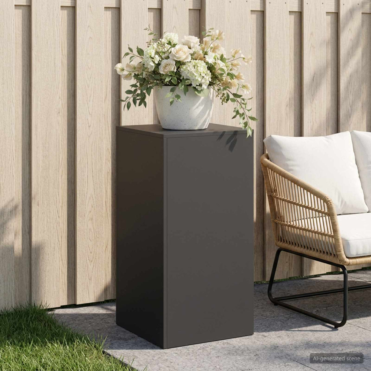 Planteholder Sort 40 x 40 x 80 cm Stål