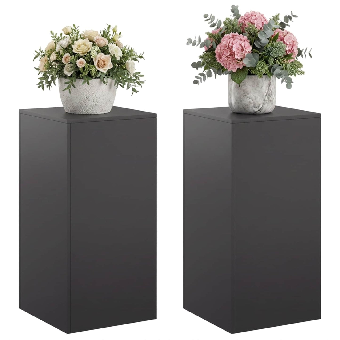 Planteholder 2 pcs Sort 40 x 40 x 80 cm Stål