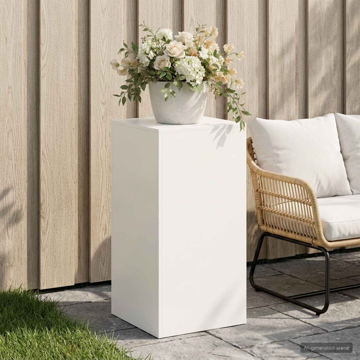 Planteholder Hvid 40 x 40 x 80 cm Stål