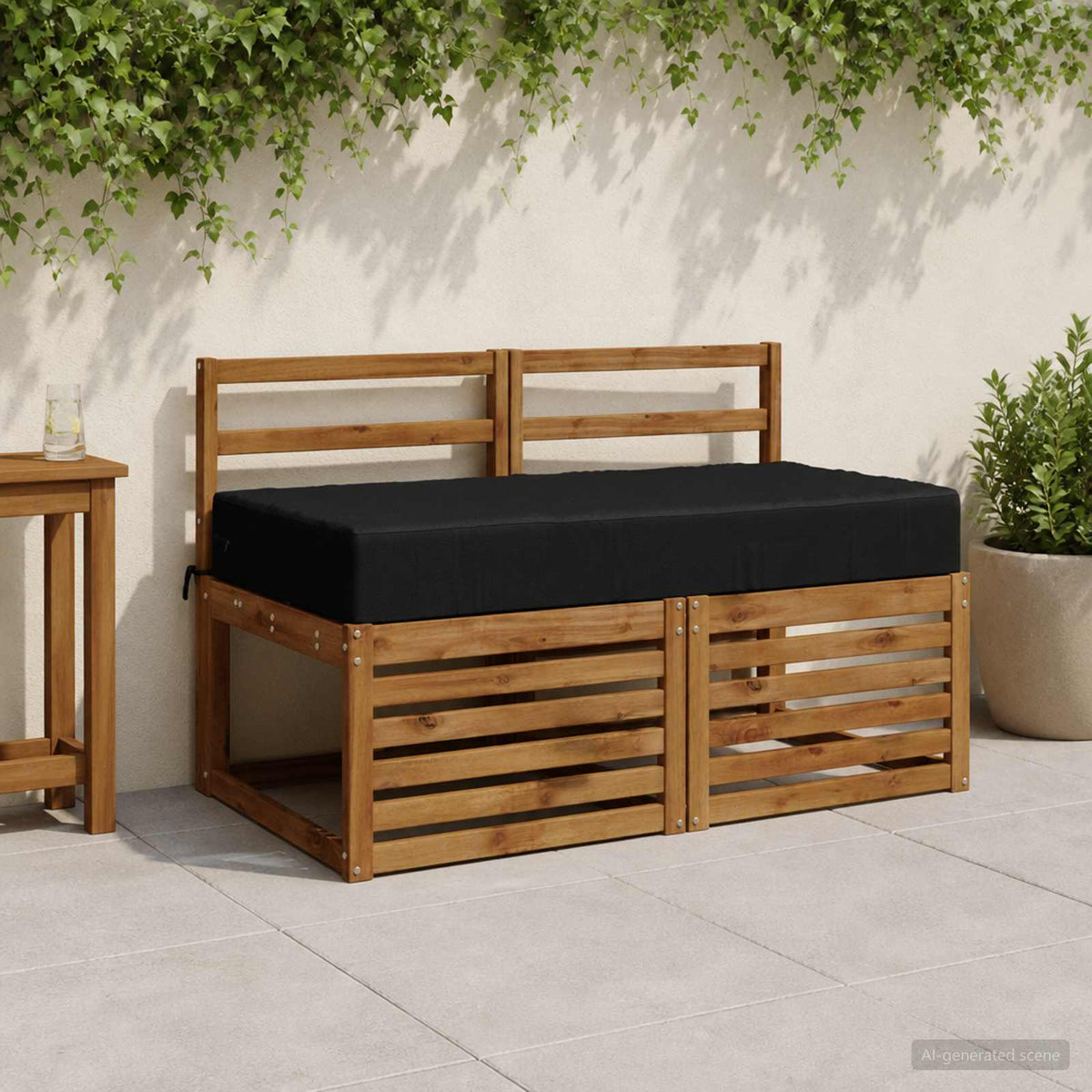 Sædehynde SOEST 100% polyester Sort 120 x 60 x 15 cm