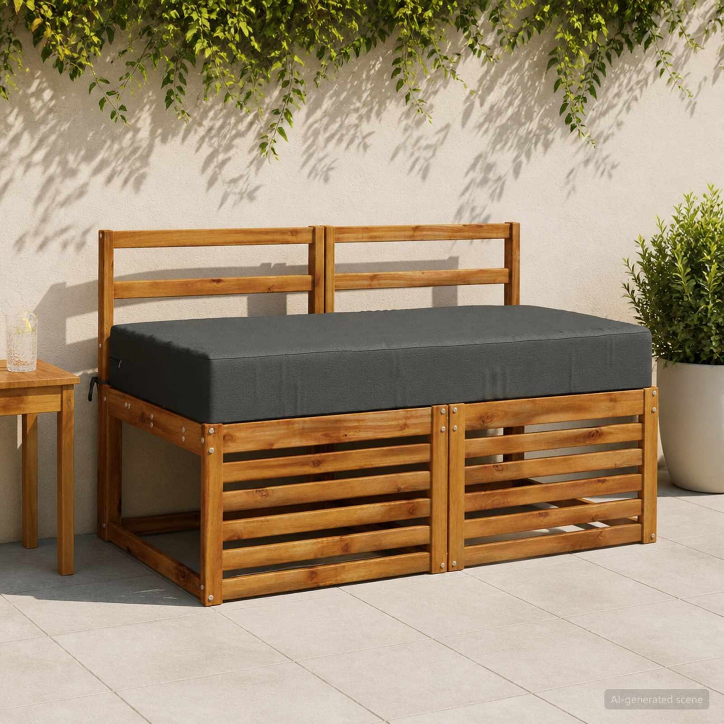 Sædehynde SOEST 100% polyester Antracit 120 x 60 x 15 cm