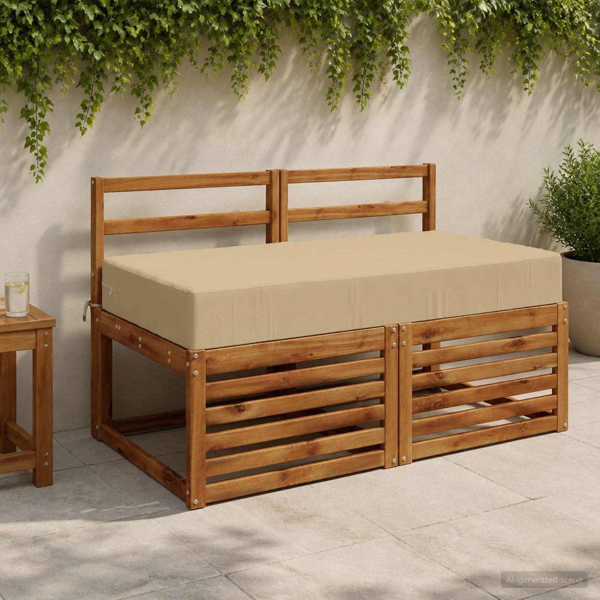 Sædehynde SOEST 100% polyester Beige 120 x 60 x 15 cm