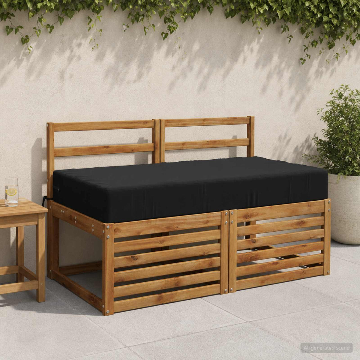 Sædehynde SOEST 100% polyester Sort 120 x 80 x 15 cm