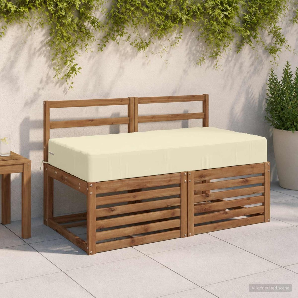 Sædehynde SOEST 100% polyester Cremefarvet 120 x 60 x 15 cm