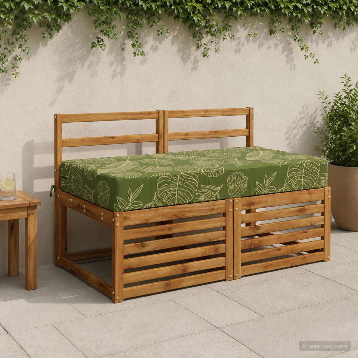 Sædehynde SOEST 100% polyester Bladdesign 120 x 60 x 15 cm