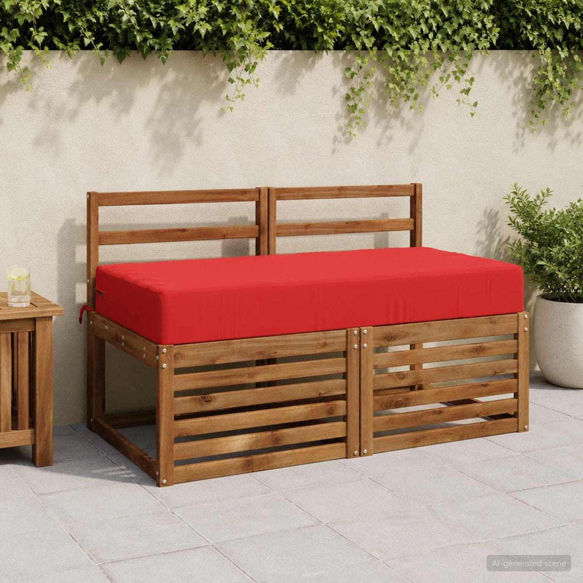 Sædehynde SOEST 100% polyester Rød 120 x 80 x 15 cm