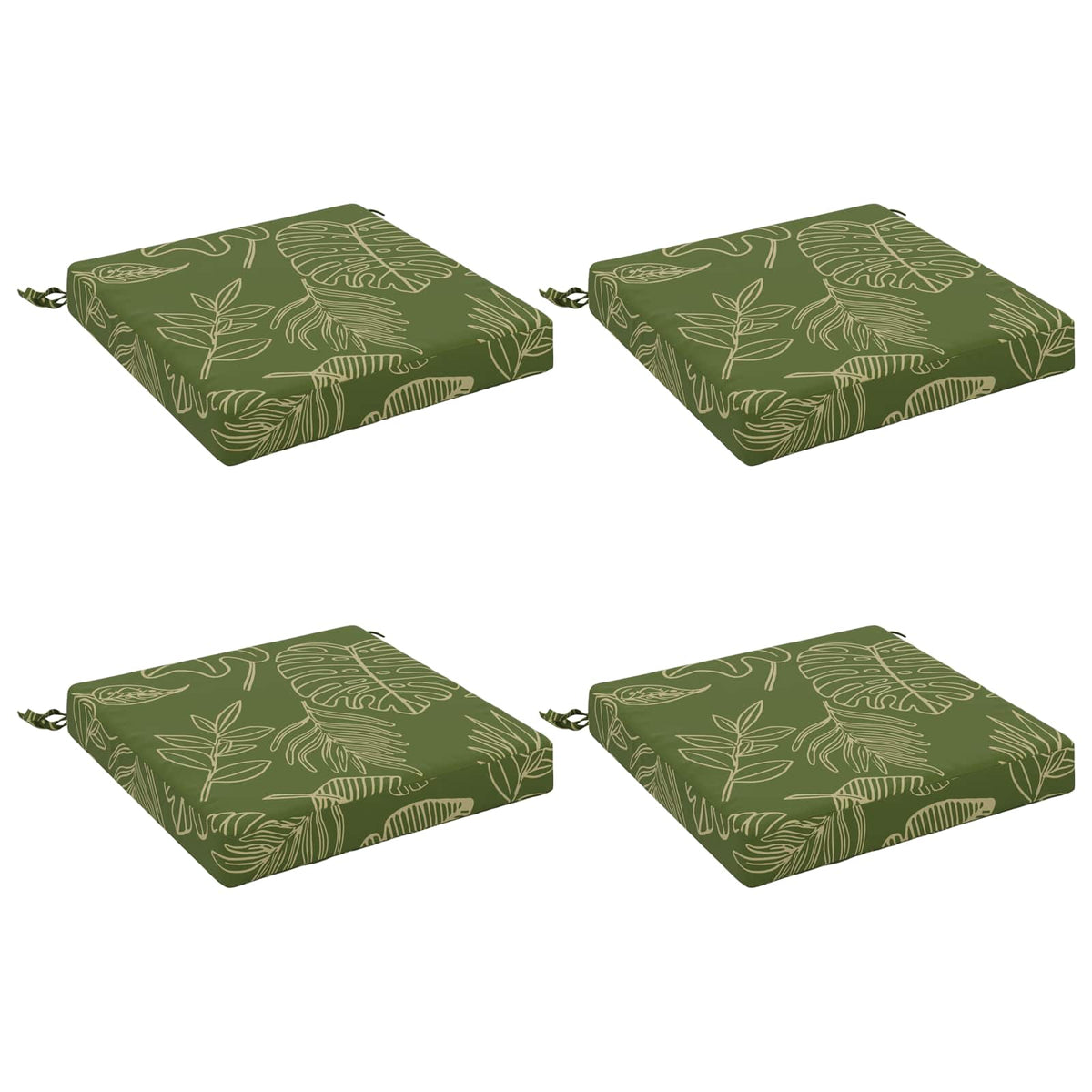 4-Stykke Sædepuder SOEST 4 stk. 100% polyester Bladdesign