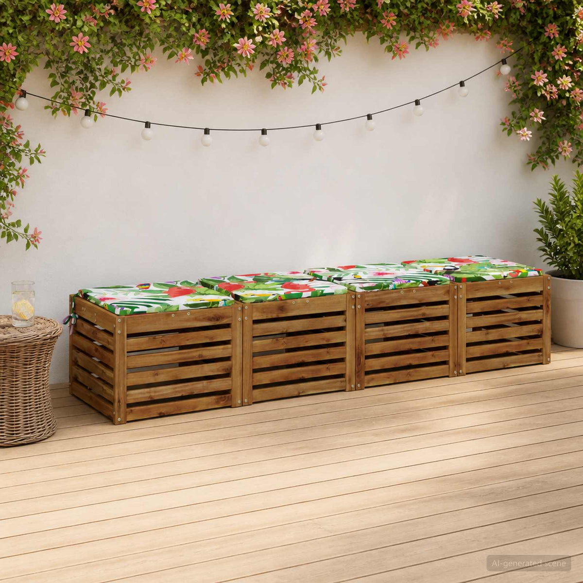 4-Stykke Sædepuder SOEST 4 stk. 100% polyester Flerfarvet