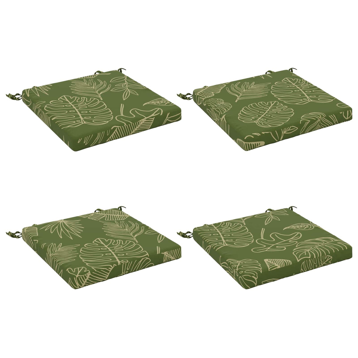 4-Stykke Sædepuder SOEST 4 stk. 100% polyester Bladdesign