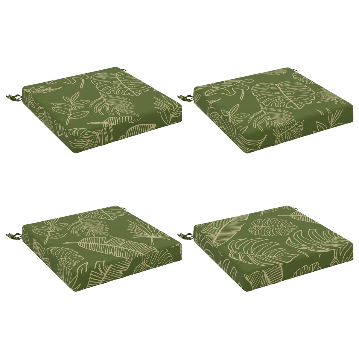 4-Stykke Sædepuder SOEST 4 stk. 100% polyester Bladdesign