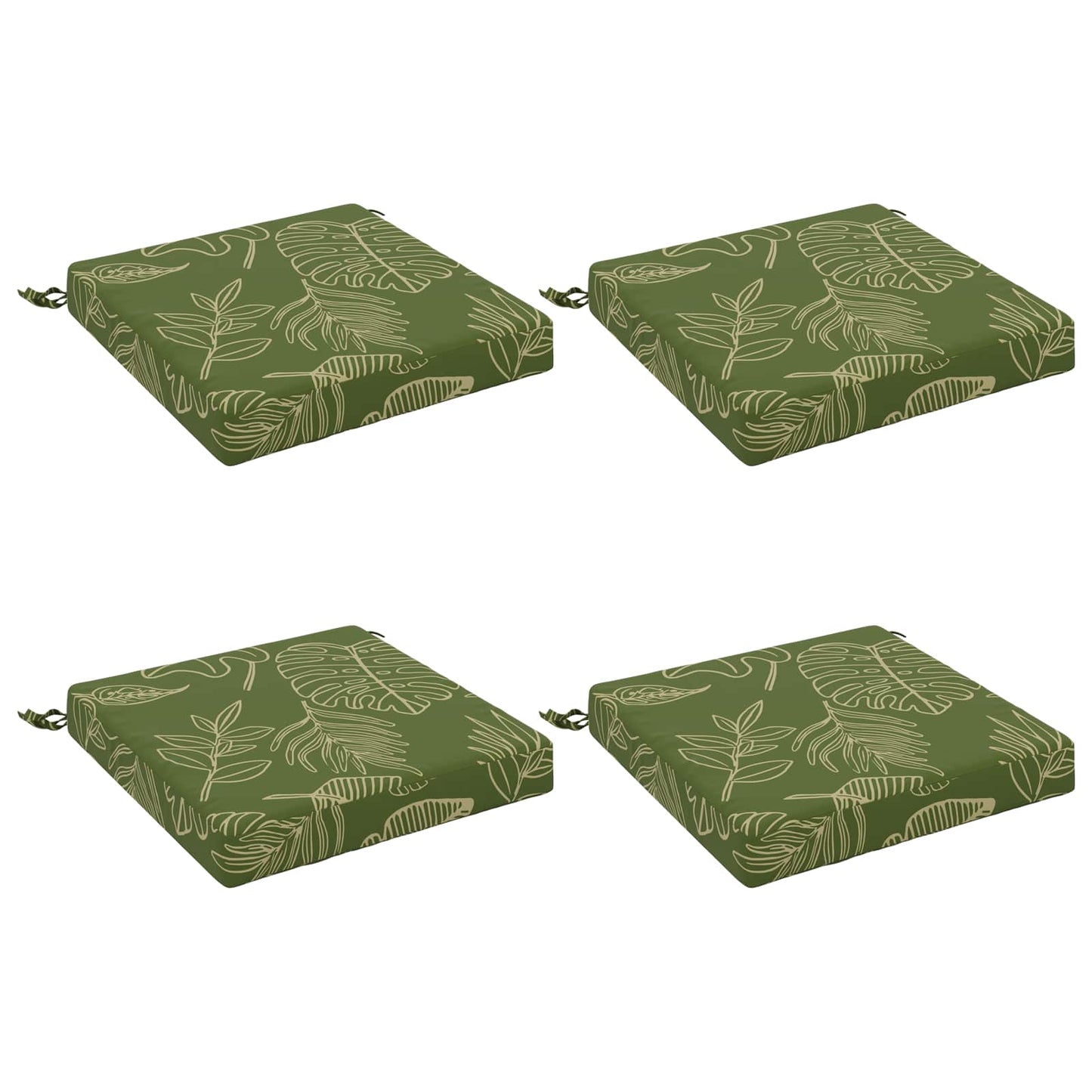 4-Stykke Sædepuder SOEST 4 stk. 100% polyester Bladdesign