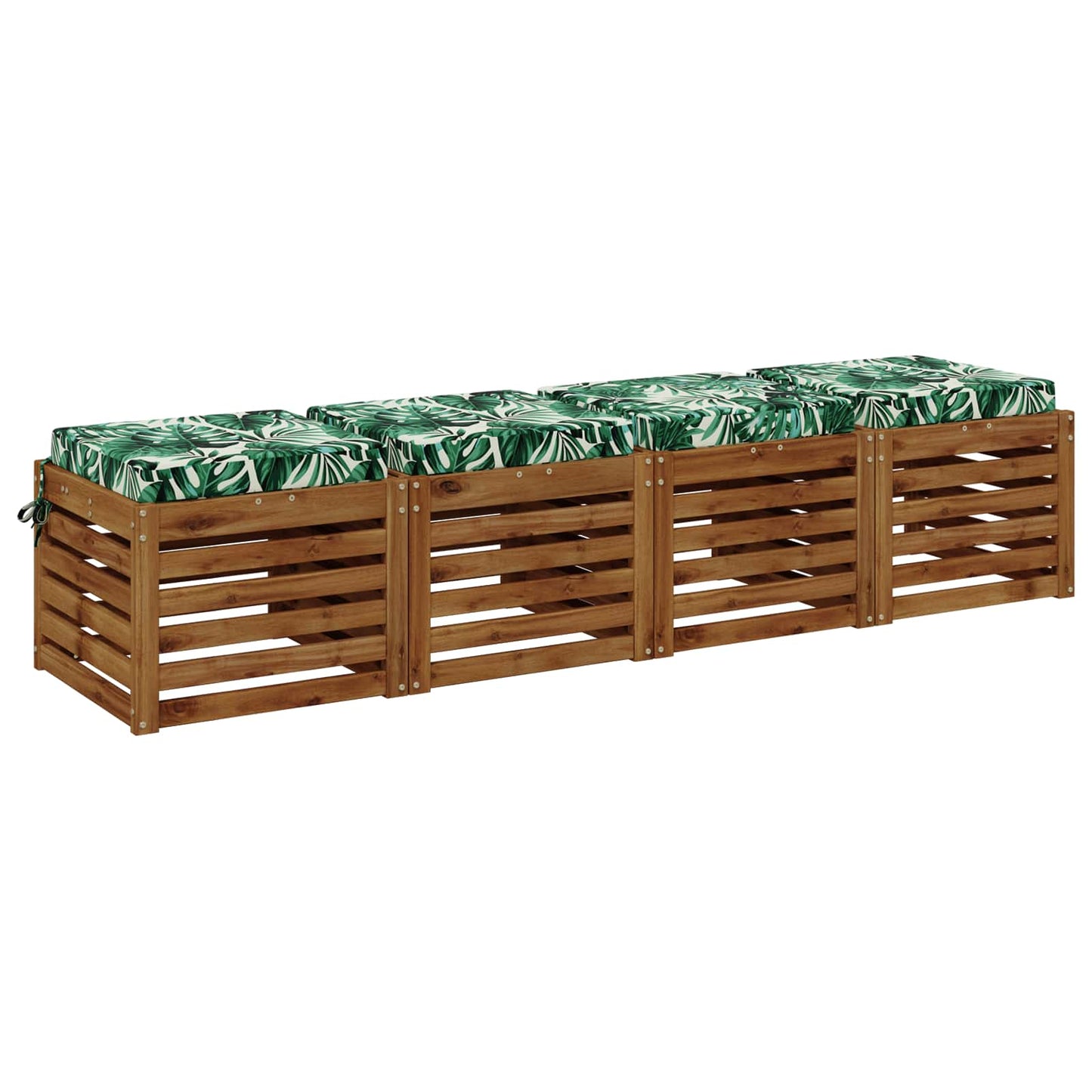 4-Stykke Sædepuder SOEST 4 stk. 100% polyester Bladmønster