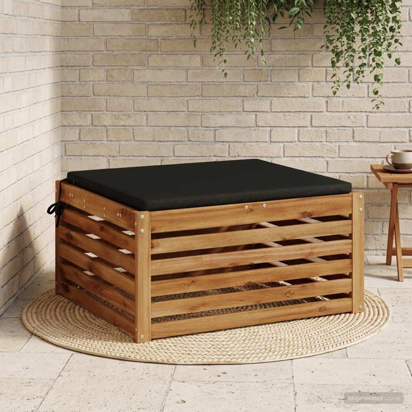 1-Stykke Sædepude SOEST 100% polyester Sort 80 x 80 x 3 cm