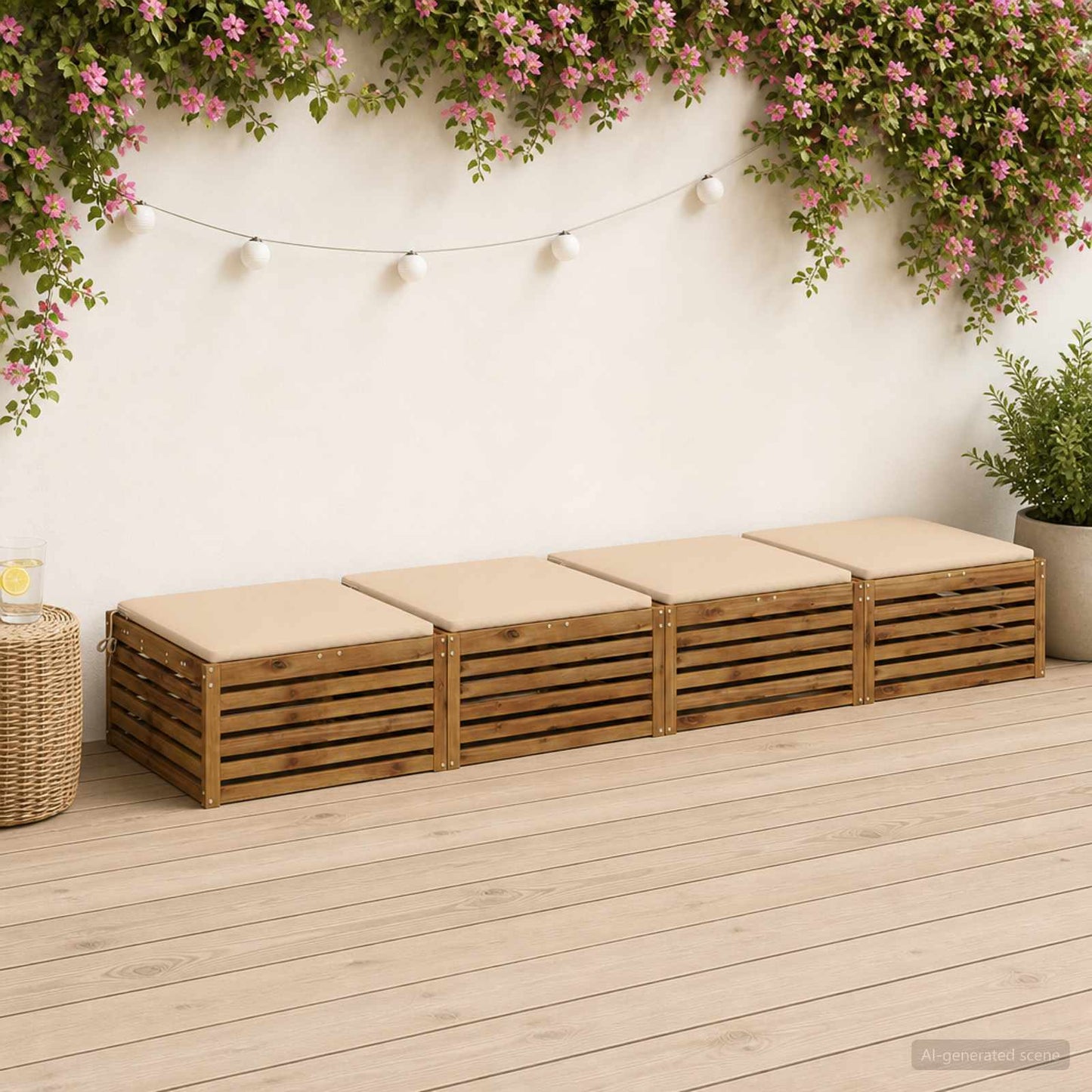 4-Stykke Sædepuder SOEST 4 stk. 100% polyester Cremefarvet