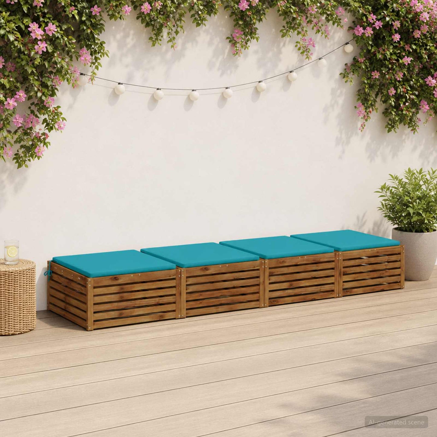 4-Stykke Sædepuder SOEST 4 stk. 100% polyester Turkis