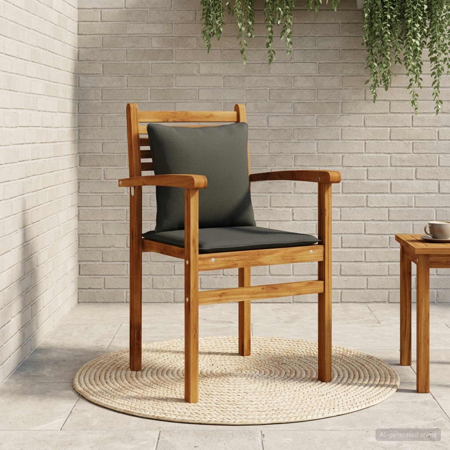 1-delte rygpuder PUTTEN 100% polyester Sort 40 x 40 x 15 cm
