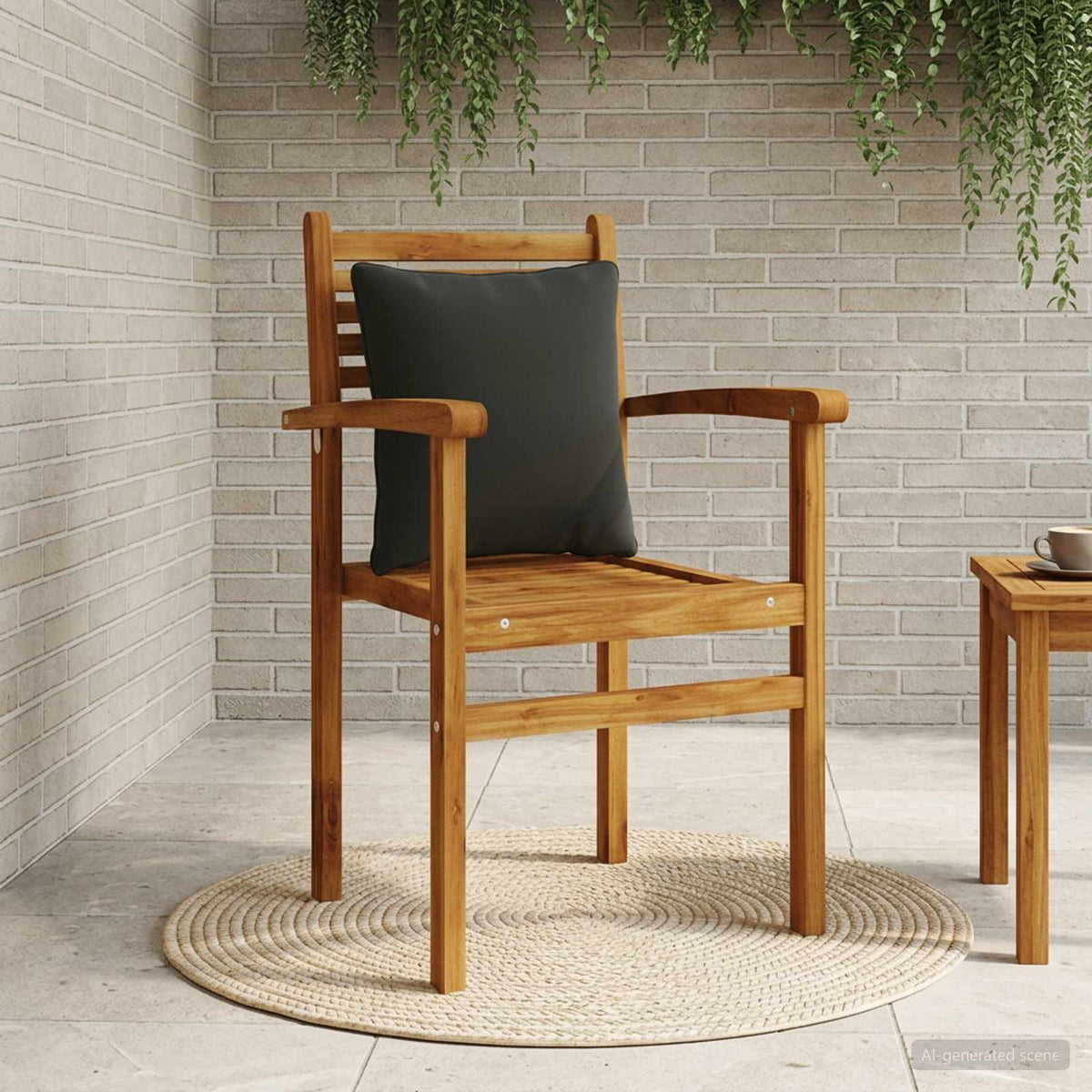 1-delte rygpuder PUTTEN 100% polyester Sort 40 x 40 x 15 cm