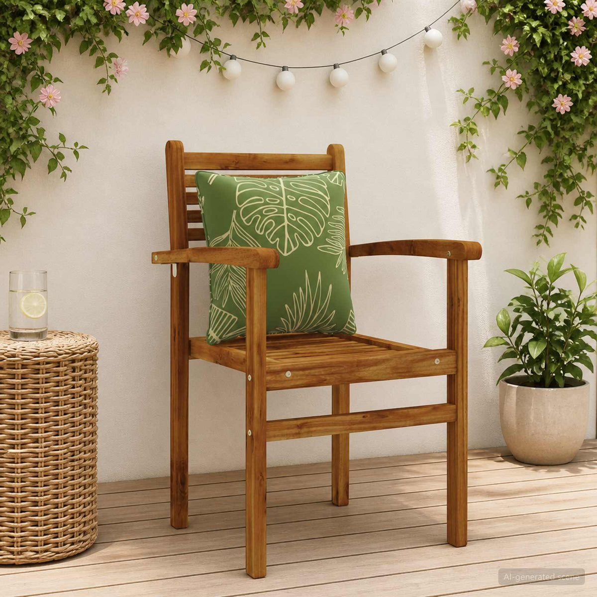 4-delte rygpuder PUTTEN 4 pcs 100% polyester Bladdesign