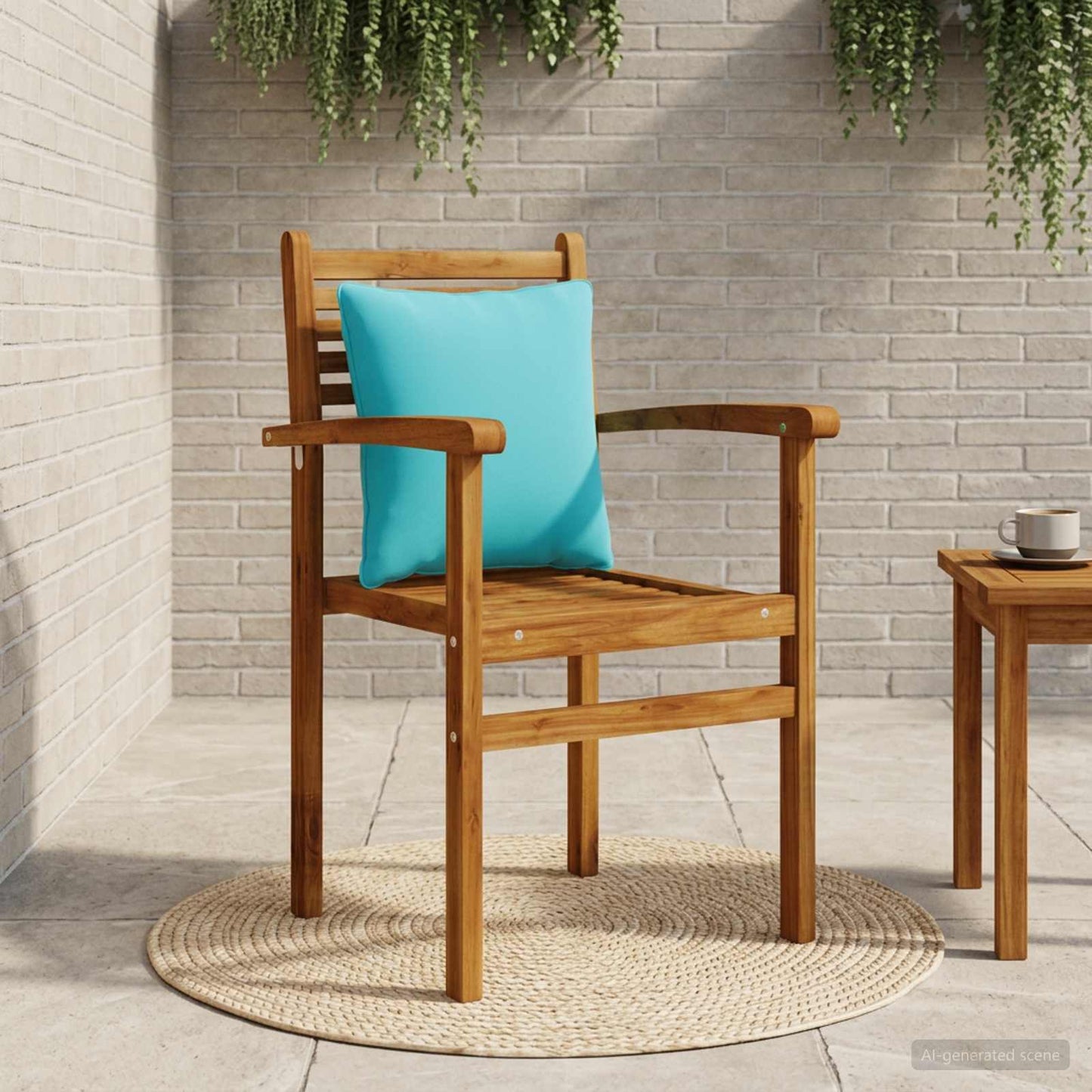 1-delte rygpuder PUTTEN 100% polyester Turkis 40 x 40 x 15 cm