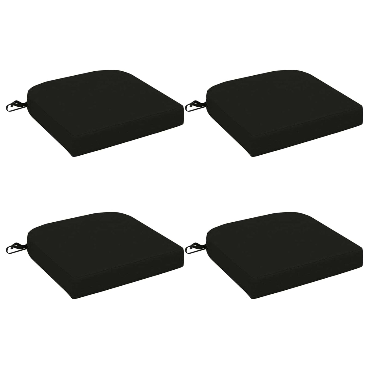 4-delt sædepuder SOEST 4 pcs 100% polyester Sort 40 x 40 x 7 cm