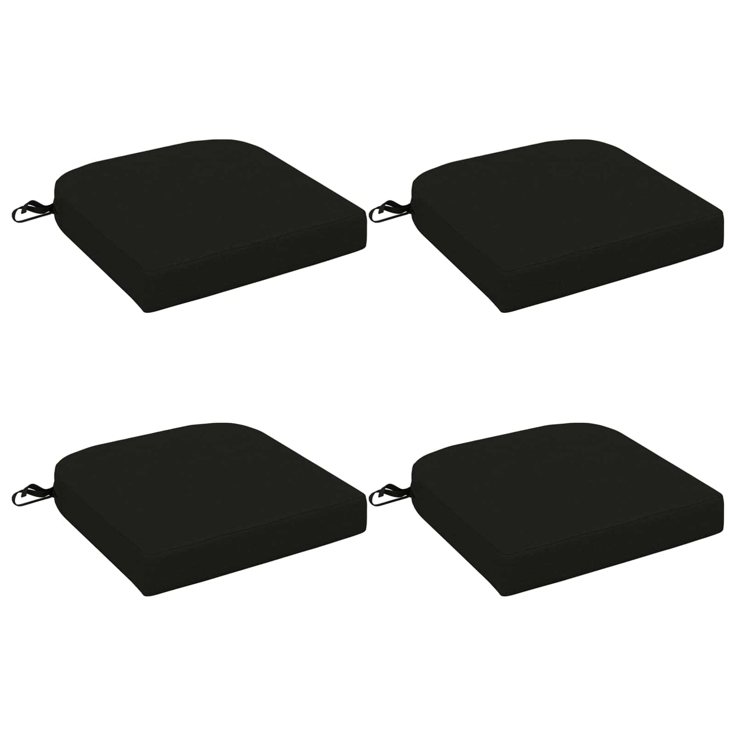 4-delt sædepuder SOEST 4 pcs 100% polyester Sort 45 x 45 x 7 cm