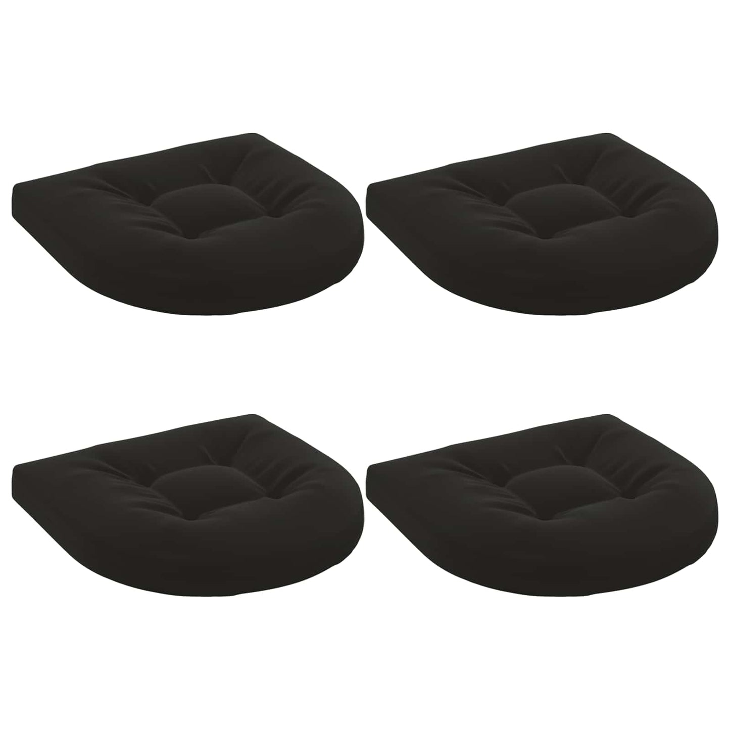 4-Stykke Sædepuder 4 stk. 100% polyester Sort 45 x 45 x 5 cm