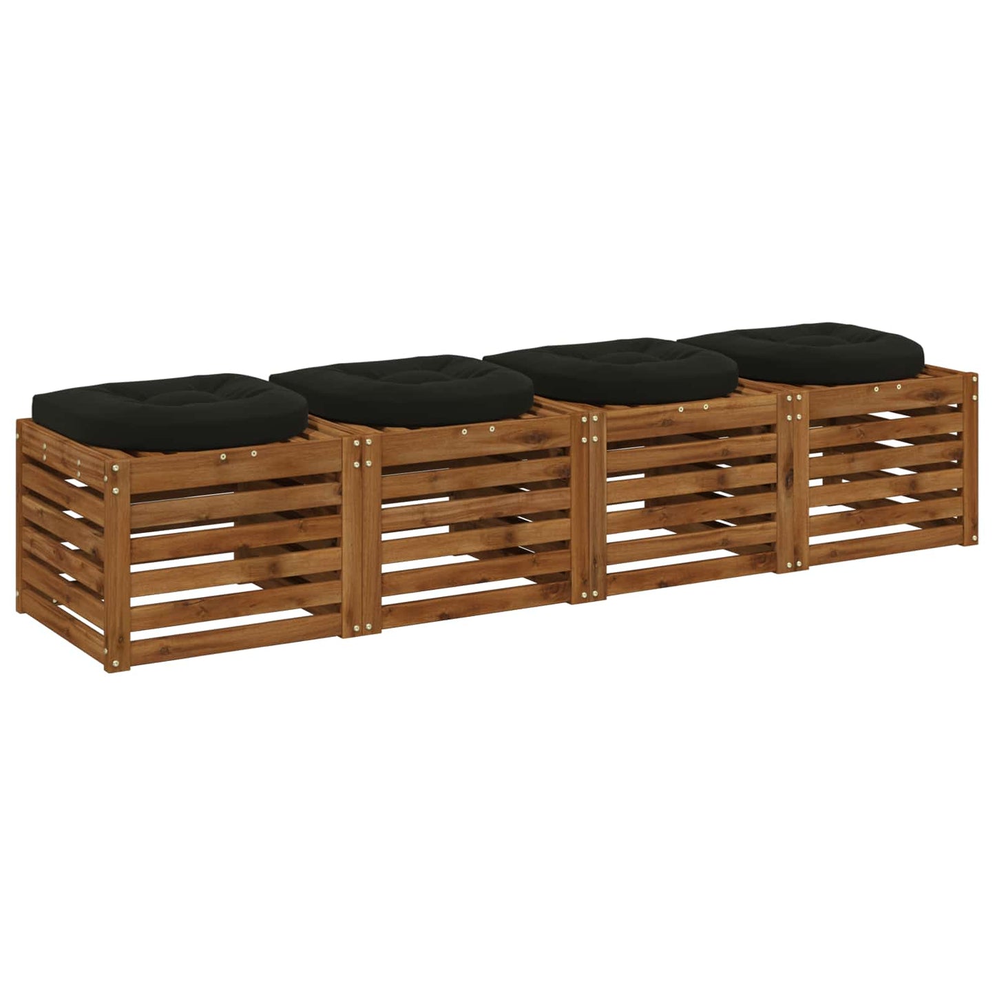 4-Stykke Sædepuder 4 stk. 100% polyester Sort 45 x 45 x 5 cm