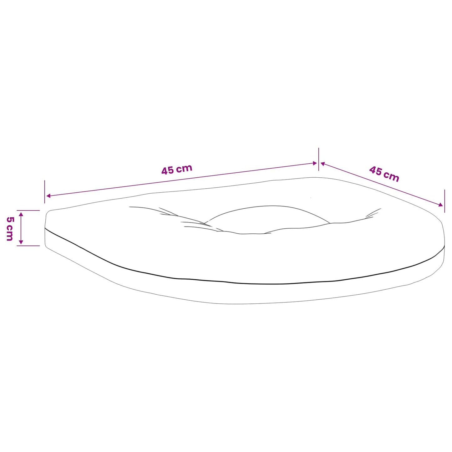 4-Stykke Sædepuder 4 stk. 100% polyester Sort 45 x 45 x 5 cm