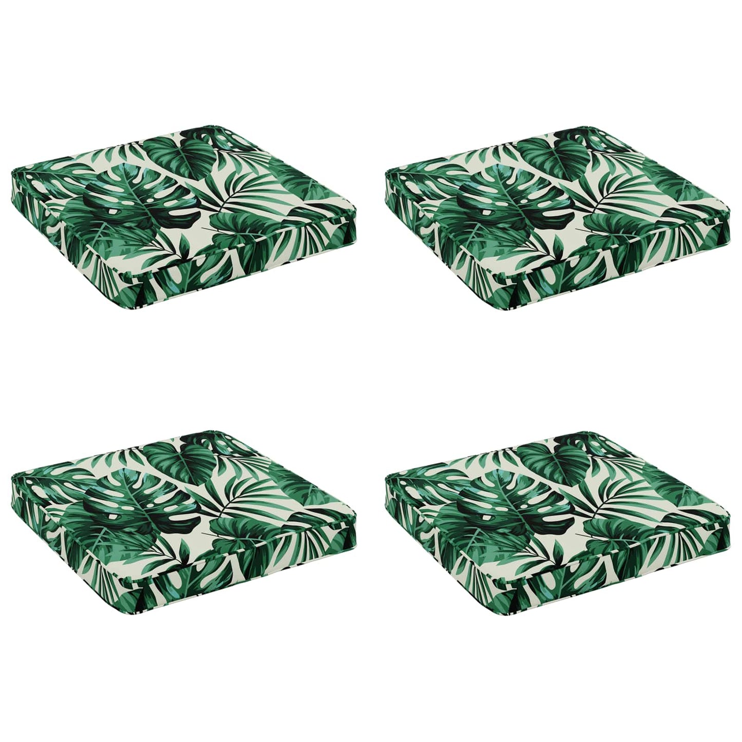 4-Stykke Sædepuder VUGHT 4 pcs 100% polyester Bladmønster