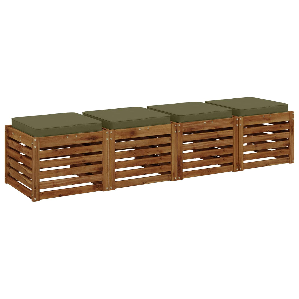 4-Stykke Sædepuder VUGHT 4 pcs 100% polyester Olivengrøn