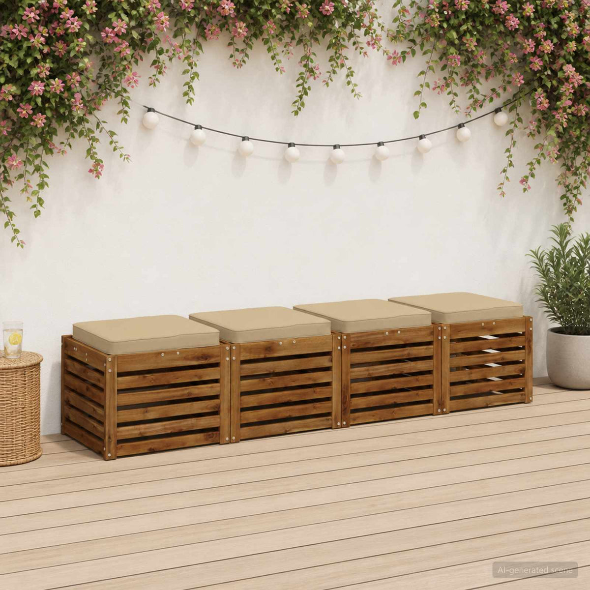 4-Stykke Sædepuder VUGHT 4 pcs 100% polyester Beige