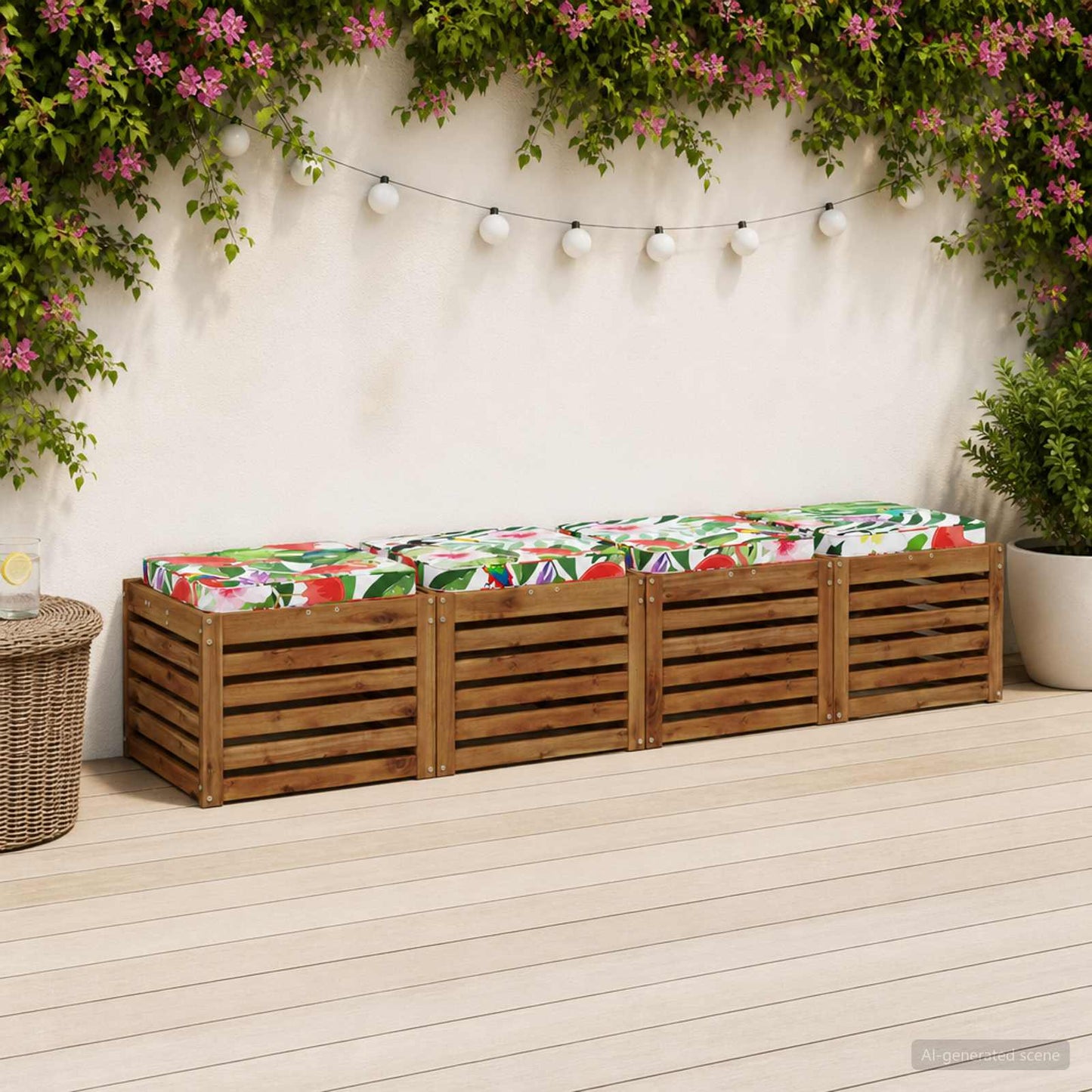 4-Stykke Sædepuder VUGHT 4 pcs 100% polyester Flerfarvet