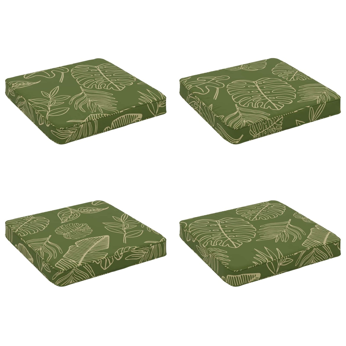 4-Stykke Sædepuder VUGHT 4 pcs 100% polyester Bladdesign