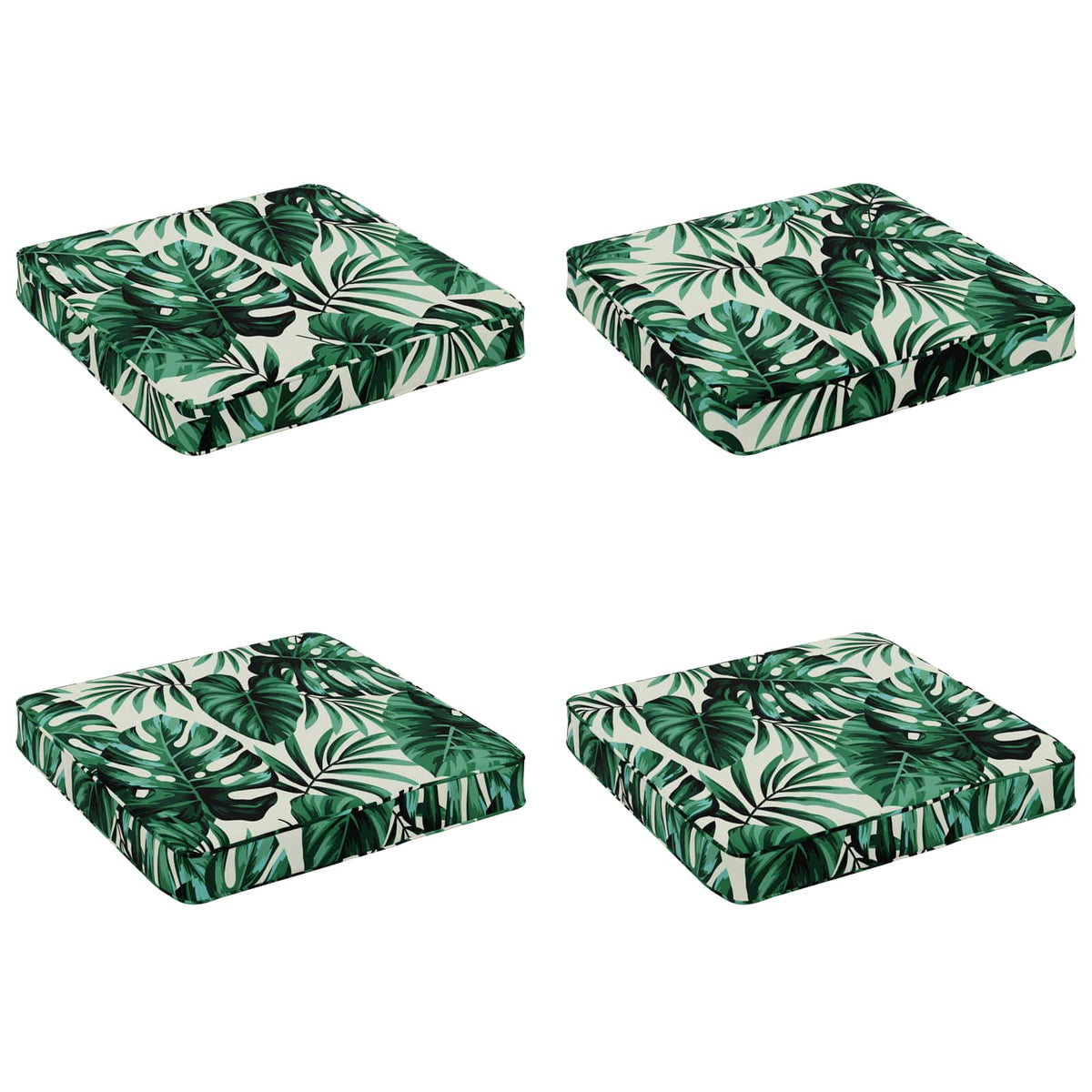 4-Stykke Sædepuder VUGHT 4 pcs 100% polyester Bladmønster