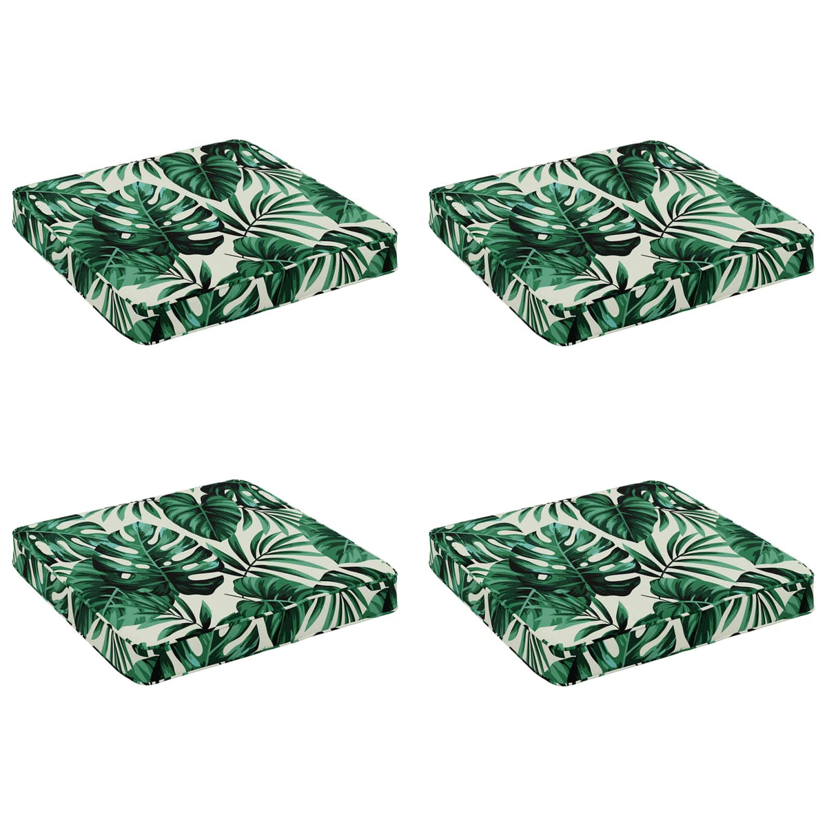 4-Stykke Sædepuder VUGHT 4 pcs 100% polyester Bladmønster