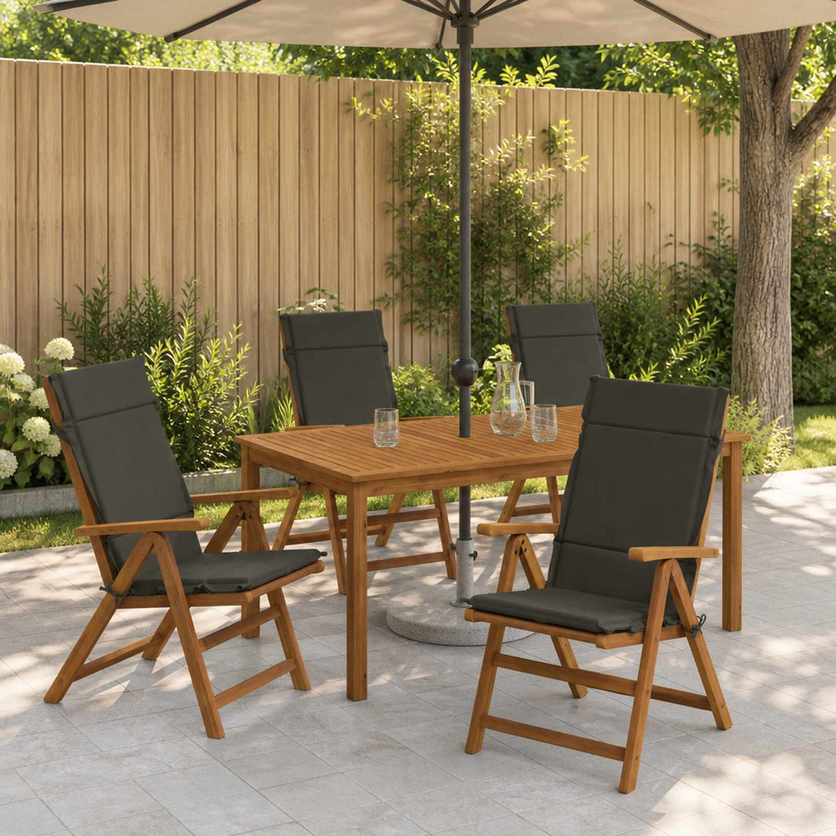 4-delt højt rygstol puder GEMERT 4 pcs 100% polyester Antracit