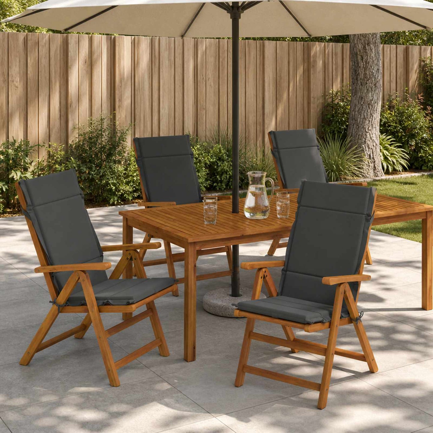 4-delt højt rygstol puder GEMERT 4 pcs 100% polyester Antracit