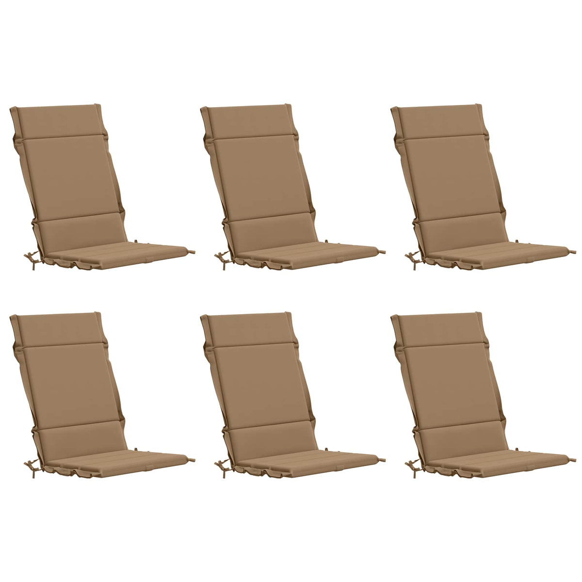 6-delt højt rygstol puder GEMERT 6 pcs 100% polyester Gråbrun
