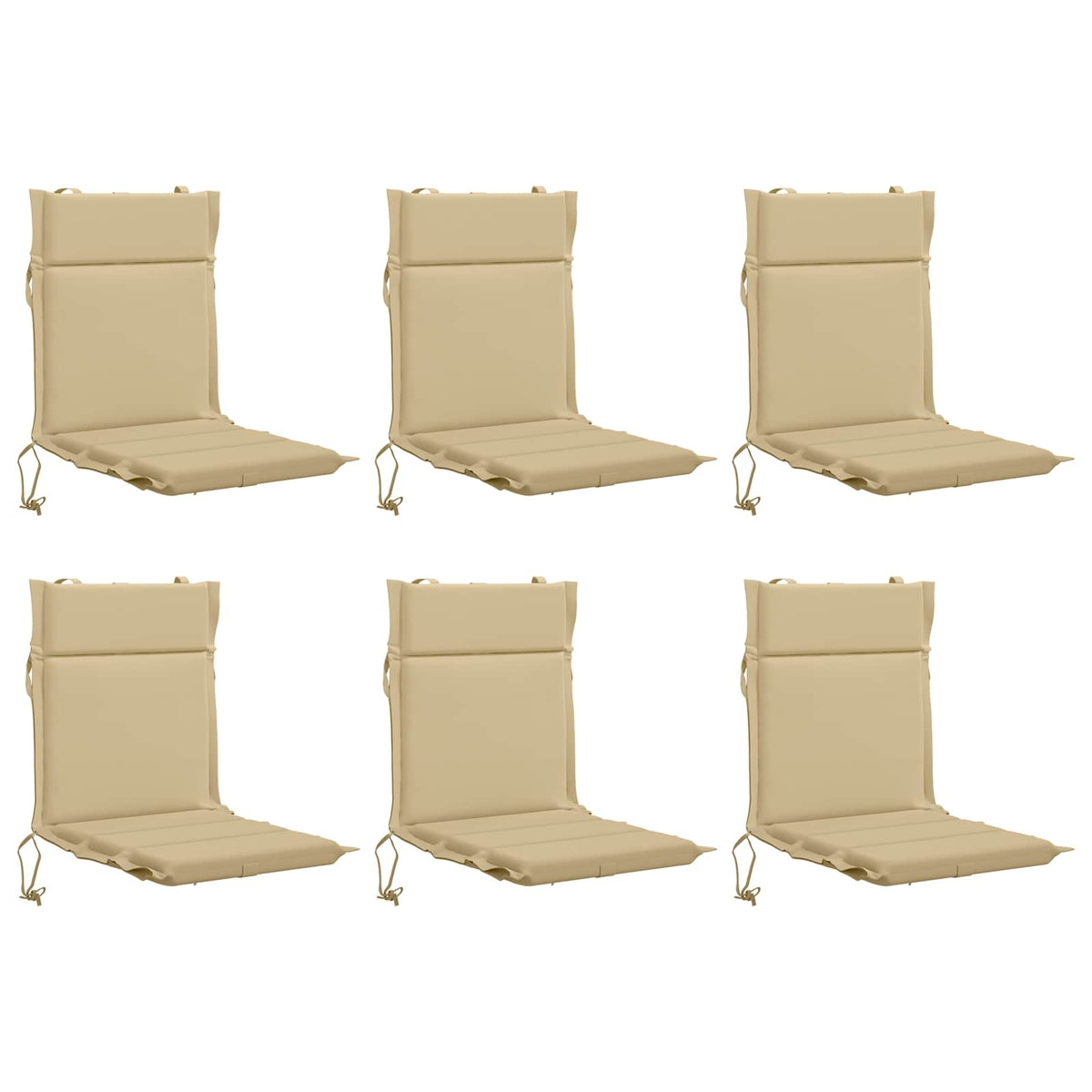 6-delt højt rygstol puder GEMERT 6 pcs 100% polyester Beige