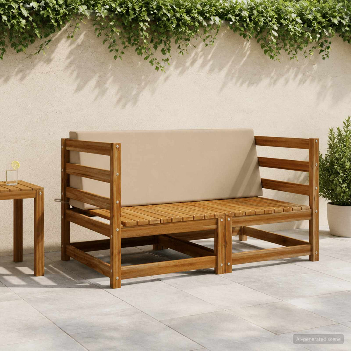 Ryghynde SOEST 100% polyester Sandfarvet 120 x 20 x 40 cm
