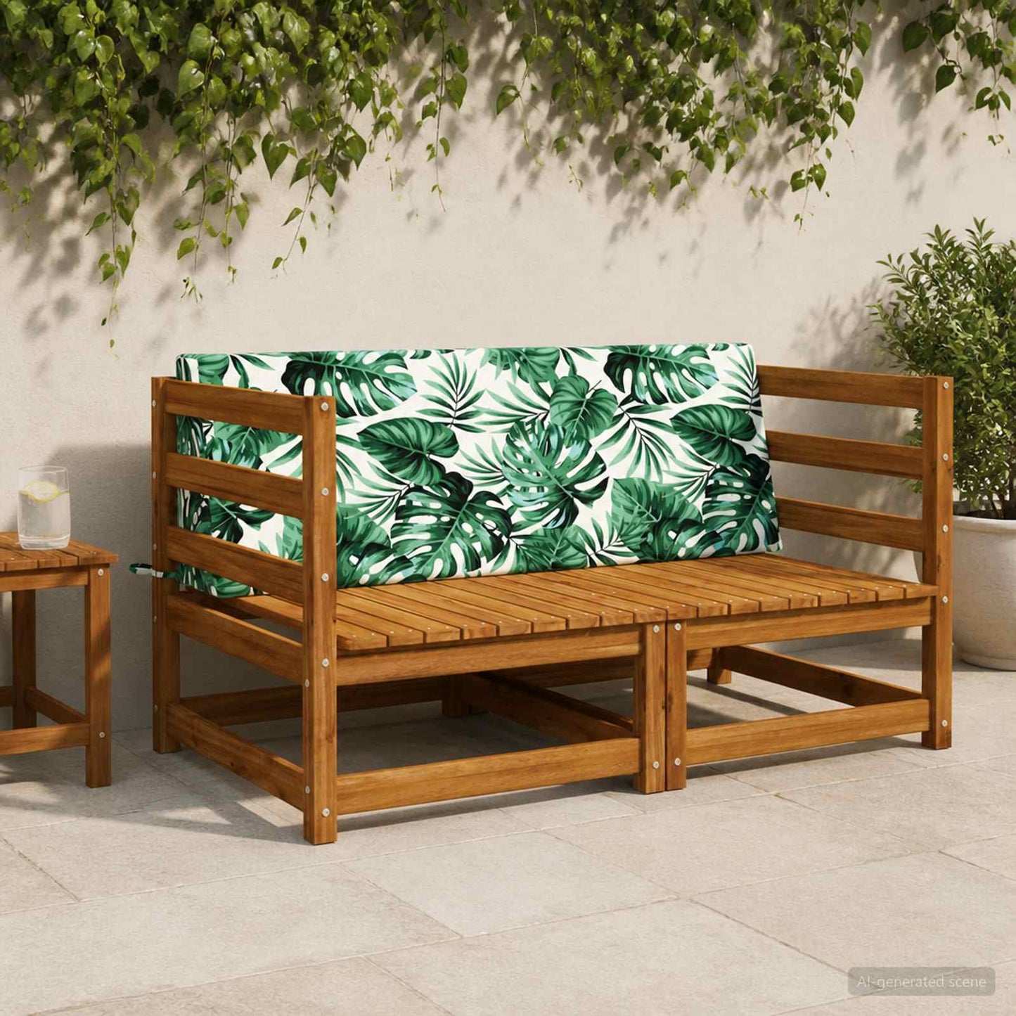 Ryghynde SOEST 100% polyester Bladmønster 120 x 20 x 40 cm