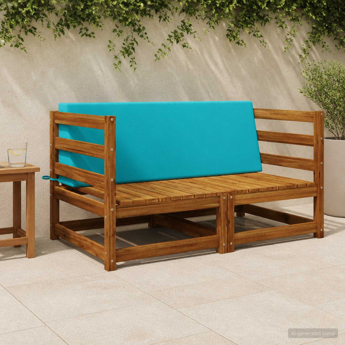 Ryghynde SOEST 100% polyester Turkis 120 x 20 x 40 cm