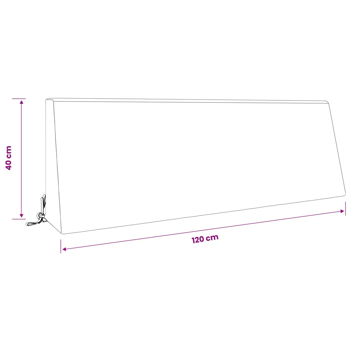 Ryghynde SOEST 100% polyester Turkis 120 x 20 x 40 cm