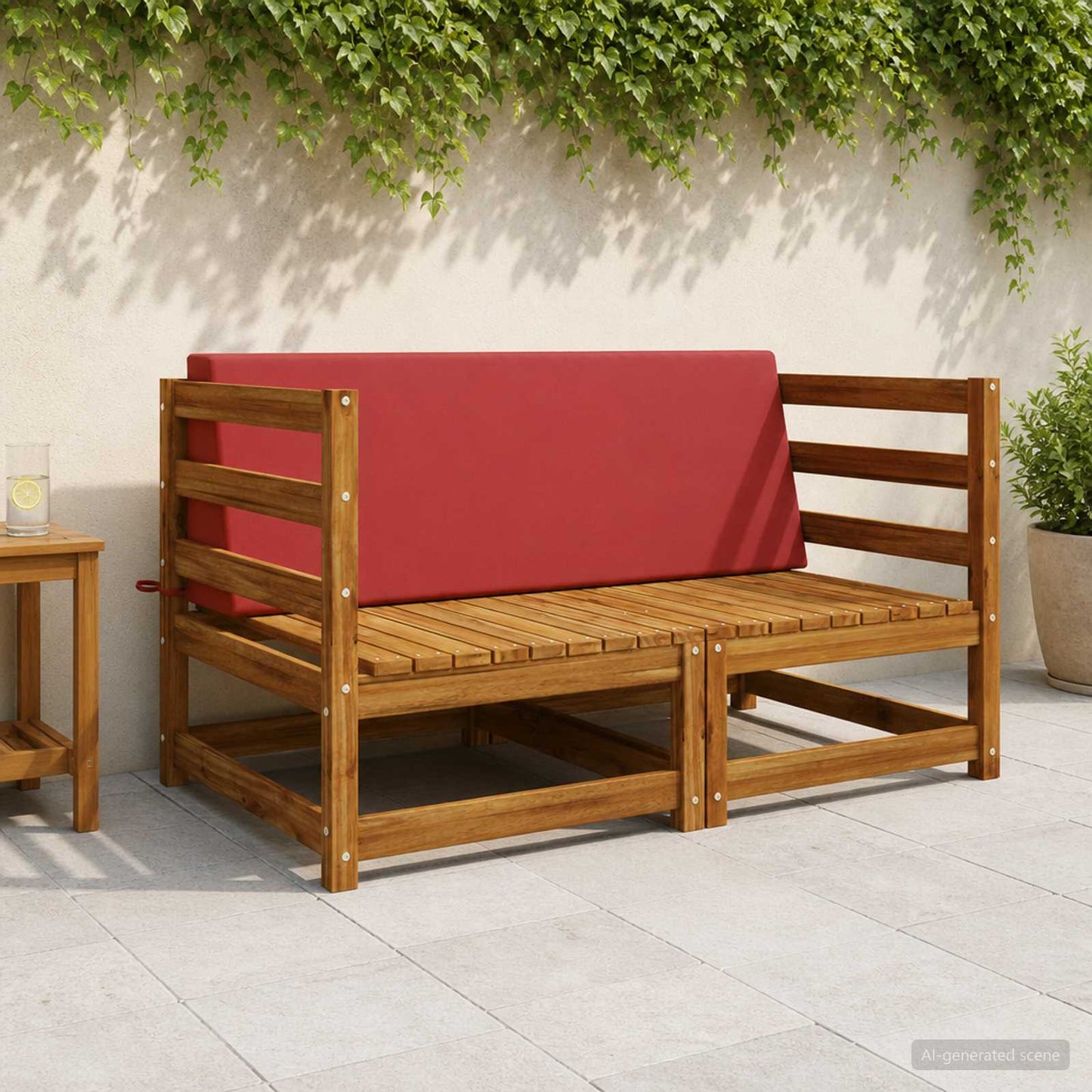 Ryghynde SOEST 100% polyester Vinrød 120 x 20 x 40 cm