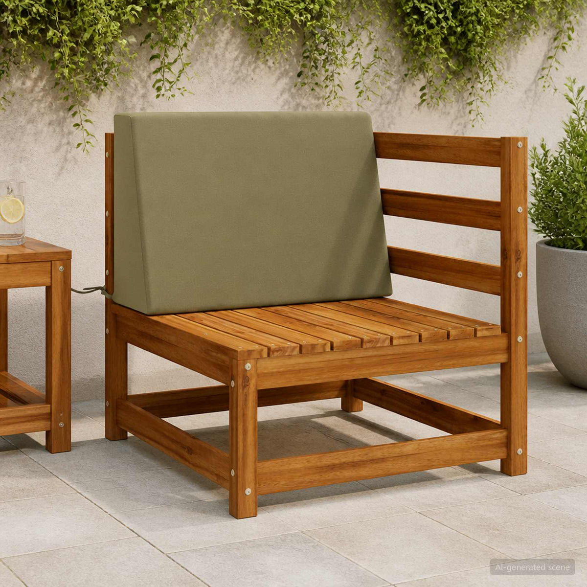Ryghynde SOEST 100% polyester Olivengrøn 60 x 20 x 40 cm